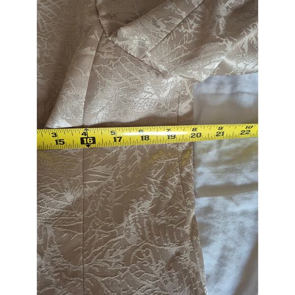 VTG Women Sz14 Brocade Le Suit Skirt Suit Ivory Bow Lined Luxury Old Money Chic - Picture 12 of 13